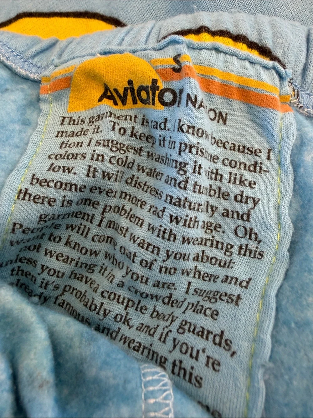 Aviator Nation blue hoodie and sweatpants smiley face set small s - Picture 8 of 8